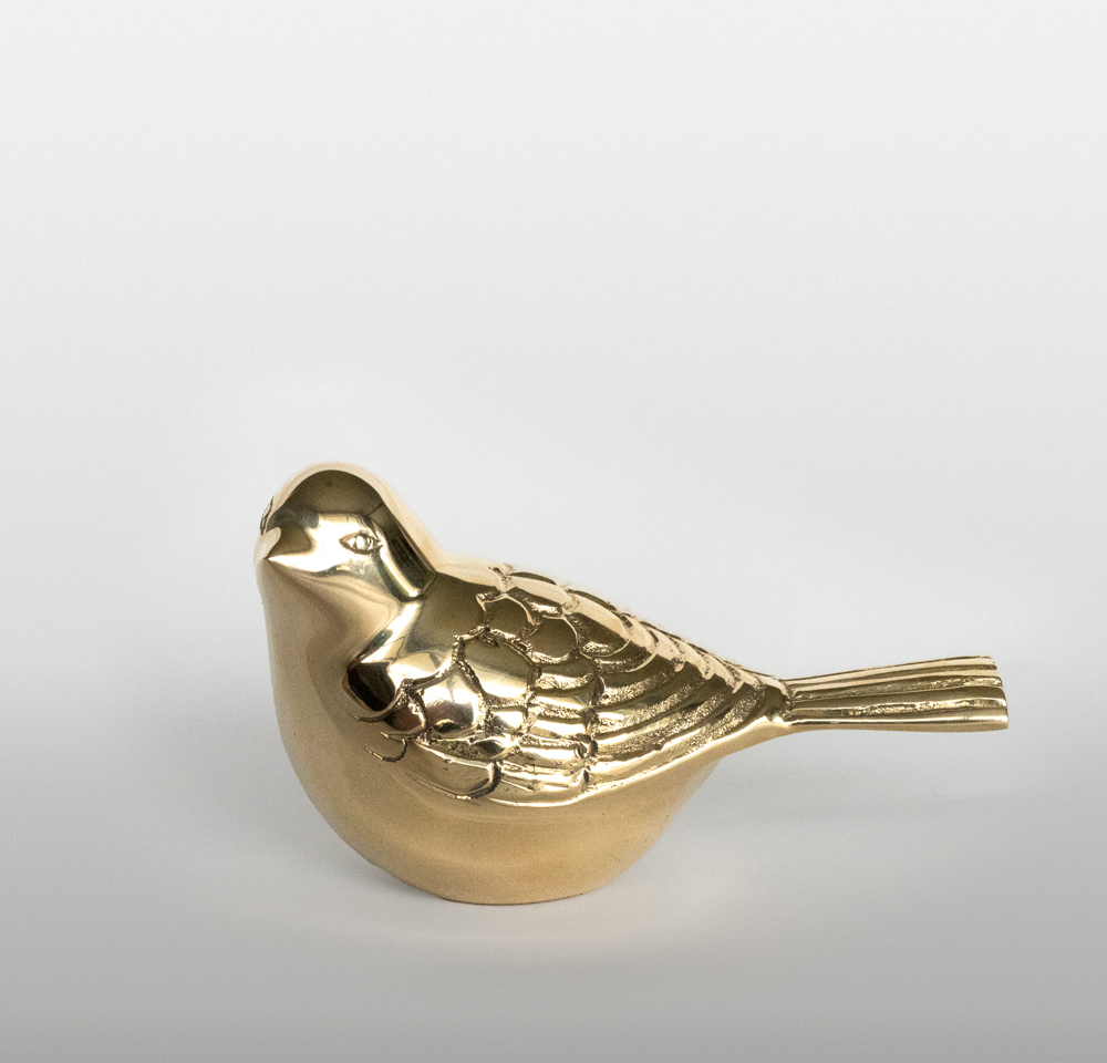 Brass Bird Urn 5"